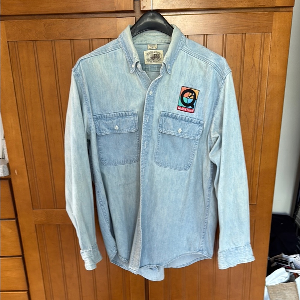 Apple Light Blue Denim Shirt with QuickTime Team Patch